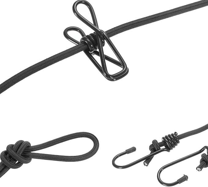 ALINNA Black Retractable Portable Clothesline, Windproof Travel Clothesline with 12 Clothespins for Indoor Laundry Drying, Outdoor Camping Accessories