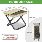 2-in-1 Collapsible Camping Stool & Sling Bag / 220LB Load Capacity Folding Portable Fishing Stool/Collapsible Stool for Camping, Hiking, Fishing, Gardening & Beach Outdoor Activities