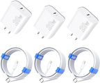 for iPhone 14 13 12 11 Charger Fast Charging [MFi Certified], 3-Pack 20W PD USB C Wall Charger Block with 6.6ft USB C to Lightning Cable Compatible with iPhone 14 Pro Max/Pro/Plus/Mini/iPad & More