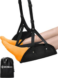 Foot Hammock for Plane, Moman Footrest Airplane Travel Foot Swing Essentials with Upgrade Comfort Leg Rest Pad Cotton for Long Flight Car Drive Office Under Desk hamaca para pies de avión Reposapiés