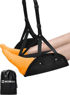 Foot Hammock for Plane, Moman Footrest Airplane Travel Foot Swing Essentials with Upgrade Comfort Leg Rest Pad Cotton for Long Flight Car Drive Office Under Desk hamaca para pies de avión Reposapiés