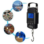 Luggage Weight Scale, Multifunctional Mini 50kg10g Electronic Fishing Luggage Portable Digital Handheld Weight Hook Scale Tool with Ruler Outdoor,for Travel