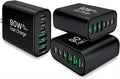 90W GaN USB C Charger Block [3 Pack],6-Port USB C Wall Charger Fast Charging 45W PD Power Adapter for MacBook Air/iPad Pro/iPhone 17Pro Max/Samsung Galaxy S24 Ultra/Tabs for Home Travel