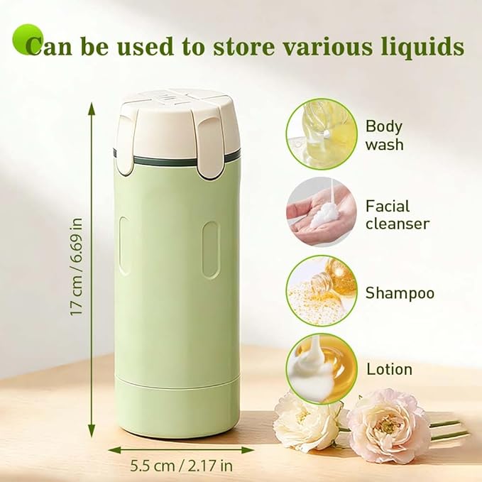 HISKI 4 in 1 Travel Bottles for Toiletries,Portable Travel Toiletries Bottle Set, Portable Containers for Shampoo Lotion Conditioner Cream Transparent with Scale and Label (White)