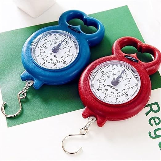 10kg Portable Mini Dial Luggage Scale Multifunction Hanging Measure Balance Fish Hook Weighing
