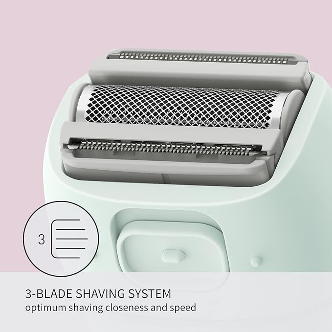 Panasonic Electric Bikini Trimmer, Women's Waterproof, Full-Body Cordless Electric Razors for Women with Bikini Attachments, 3 Hypoallergenic Blades, for Travel, Shower and Everyday Use - ES-AWL6AG