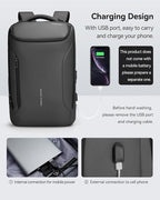 Muzee Backpack for Men Waterproof and Travel Laptop Backpack with USB Charging, Fits 17 Inch Laptop and Tech Gear