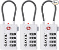 ANVIL 4 Digit Luggage Locks, TSA Locks for Luggage, Advanced TSA008 core, Alert Indicator for Your Travel Lock, Suitcase Lock. (3, White)