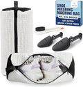 Shoe Washing Machine Bag – 2 Pcs Reusable Laundry Shoe Bag, 360° Deep Cleaning Sneaker Washing Bag, Durable Mesh Net with Zipper Protection, Fits All Shoe Types & Sizes (White, 14.8 × 7.4 Inches)