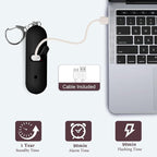 Personal Safety Alarm - Waterproof Rechargeable Security Alarm - 140dB Extra Loud Siren & Strobe Light - Self Defense Keychain - Gift for Women, Teenagers, College Girls, Seniors (Black)