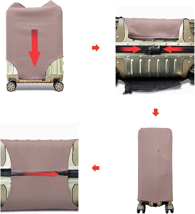 WUJIAONIAO Travel Luggage Cover Baggage Suitcase Cover Protector Skins 18-32 Inch (Khaki, M (for 22-24 inch luggage))