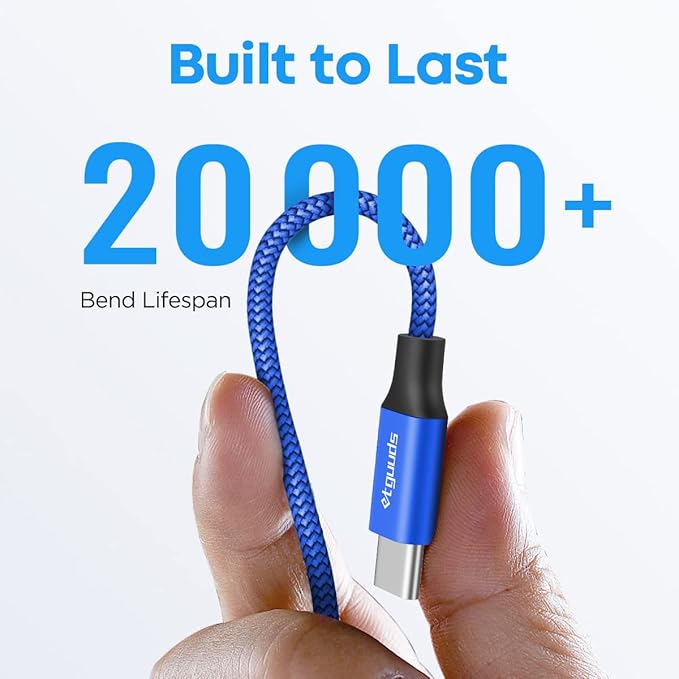 etguuds USB C Cable [20ft/6m], 1-Pack, Long USB-A 2.0 to USB-C Cable, Fast Charging Type C Charger Cord Nylon Braided for Samsung Galaxy Note, LG, Moto, Pixel, Switch, and Other USB C Devices