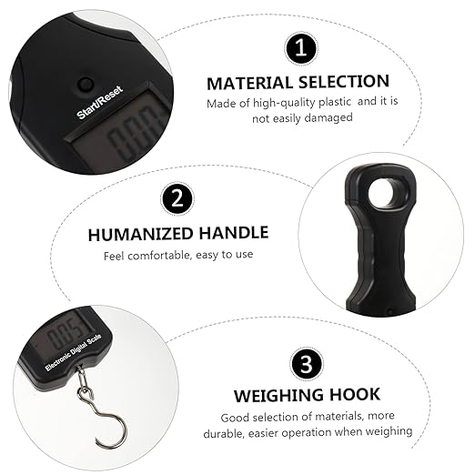 FOMIYES 30kg Portable Digital Luggage Scale Handheld Multifunction Weighing Scale for Travel Fishing and Home Use LCD Display and Hook