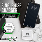 Single-Use Emergency Charger I Survival I Everyday Carry I Travel Must Have (USB-C, 3)