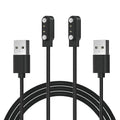 [2-Pack] Compatible with BIGGERFIVE Brave 2 Smartwatch Charger, Magnetic USB Charging Cable for BW02&BW01 (not for Vigor 2L) (Black&Black)