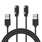 [2-Pack] Compatible with BIGGERFIVE Brave 2 Smartwatch Charger, Magnetic USB Charging Cable for BW02&BW01 (not for Vigor 2L) (Black&Black)