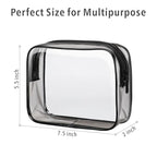 PACKISM Clear Toiletry Bag - TSA Approved Toiletry Bag 3 Pack Same Medium Size, Quart Size Bag Travel Makeup Cosmetic Bag, Carry on Airport Airline Compliant Bag, Black