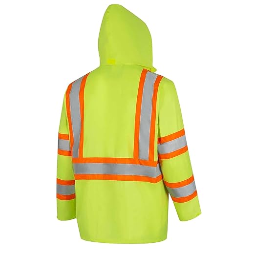 Pioneer Hi Vis Lightweight Waterproof Safety Rain Suit - Reflective Work Rain Gear for Men and Women