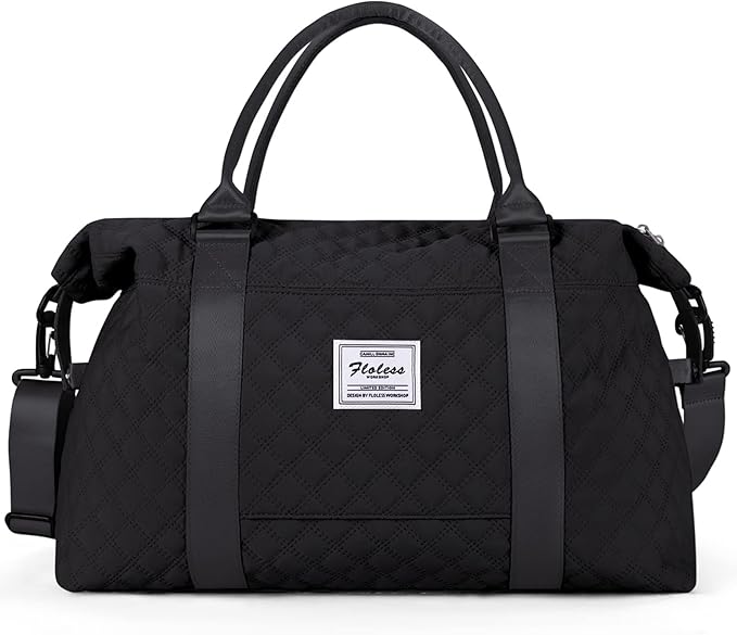 HYC00 Travel Duffel Bag,Carry-on Overnight Weekender Bags for Women,Sports Tote Gym Bag with Wet Pocket