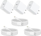 Fast Charging iPhone Fast Charger,3Pack[Apple MFi Certified]Fast Charger iPhone Quick Charging PD USB-C Blocks Cube Adapter with USB C to Lightning Cable for i Phone14/13/12/11 Pro Max Plus/Xs/SE,iPad
