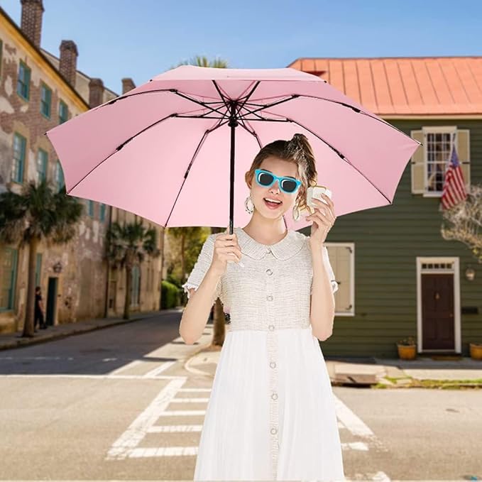 LANBRELLA Umbrella Windproof Compact Travel Umbrella Auto Open Close for Rain