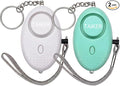 Personal Alarm for Women 140DB Emergency Self-Defense Security Alarm Keychain with LED Light for Women Kids and Elders-2 Pack (Aqua Marine & White)