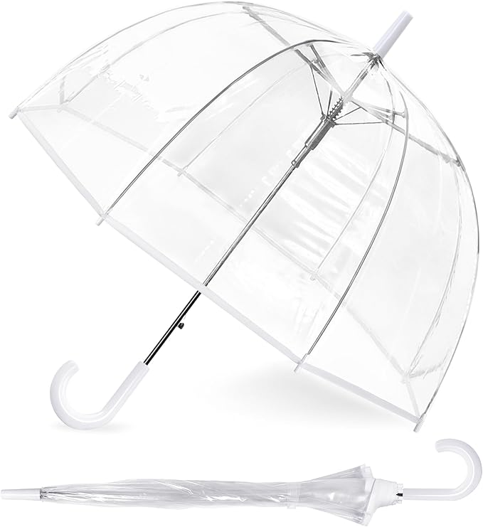 RONIARE Clear Bubble Umbrellas for Rain Large Windproof Dome Umbrella for Weddings,Prom, Graduation and Outdoor Events for Men and Women