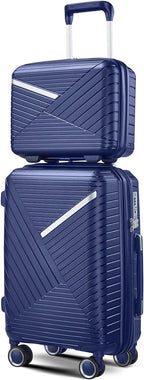 Hard Shell Luggage Sets 4 Piece with 360 Spinner Wheels,Lightweight Suitcase Set with TSA Lock,Travel Luggage Set with Telescoping Handle,Light and Strong,Easy to Clean (Navy Blue 2)