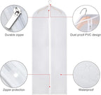 Zilink Garment Bag Dress Bags for Storage Set of 10 Long Dresses Suit Protector Cover 60-inch with Full-Length Zipper for Suit, Coat, Long Winter Coat, Long Dress Closet Storage