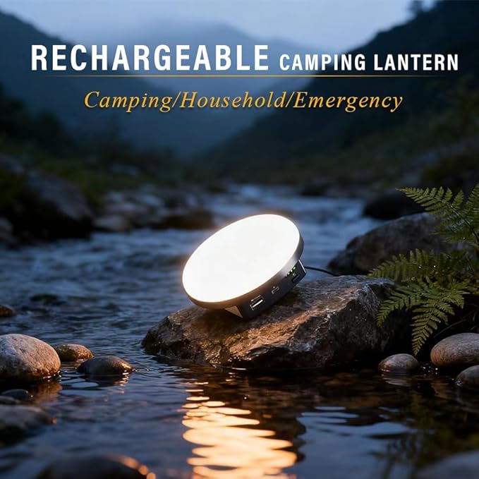 Camping Lights Tent Light 4500 Lumens 45W Rechargeable LED Lantern Magnetic Hanging, Portable USB Outdoor Canopy, Emergency Lights for Home, Lanterns for Power Outages, Ice Shanty Lights（Remote）