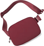 Belt Bag Fanny Pack Crossbody Bags for Women Fashion Waist Packs with Adjustable Strap Gifts for Women Men Teen Girls (Wine)