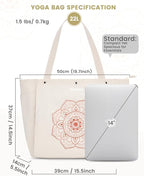 Gonex Yoga Mat Bag, Yoga Gym Bag Tote Bag with Multi Pockets For Women Men, Canvas Yoga Mat Carrier Take in Out Mat Easily For Pilates Travel Workout Office