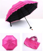 WANLIAN Folding umbrella Travel Umbrella Folding UV Resistance Lace Parasol Umbrella Sun Umbrella For Women Girls sunshades with lace decoration
