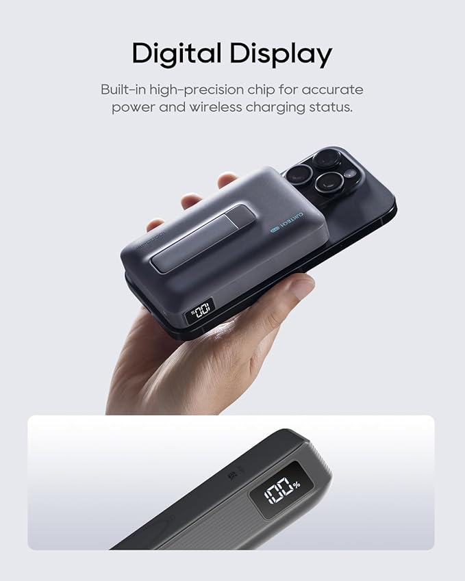 CUKTECH Qi2 Certified 15W Magnetic Power Bank, 10,000mAh Battery Pack, MagSafe Compatible Wireless Portable Charger with 30W USB C Fast Charging, for iPhone 17/16/15/14/13/12 (USB-C Cable Included)