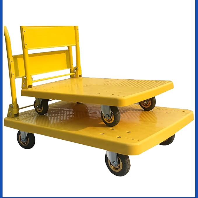 Foldable Platform Cart with Metal Handle & Swivel Wheels Quiet Movement for Heavy Loads Ideal for Luggage Home Travel330 LB Capacity Versatile Utility Trolley