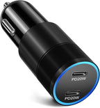 Car Charger USB C, Bangfun 40W Dual 12V USB C Port Car Charger Cigarette Lighter Adapter,Type C Car Phone Charger Plug Fast Charging for iPhone 15 14 13 12 11 Pro Max,Galaxy,Pixel (Black), BHCC03
