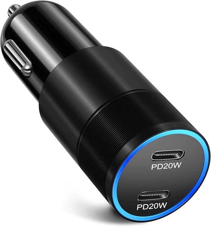 Car Charger USB C, Bangfun 40W Dual 12V USB C Port Car Charger Cigarette Lighter Adapter,Type C Car Phone Charger Plug Fast Charging for iPhone 15 14 13 12 11 Pro Max,Galaxy,Pixel (Black), BHCC03