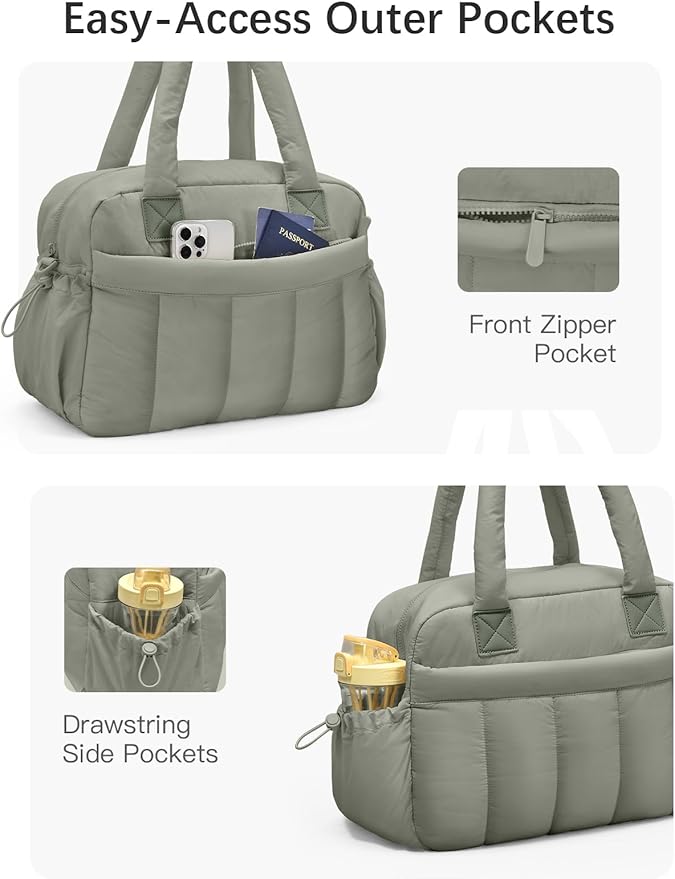 oscaurt Gym Bag for Women Lightweight Duffle Bag for Travel with Toiletry Pouch Water Resistant Carry On Weekender Overnight Duffel