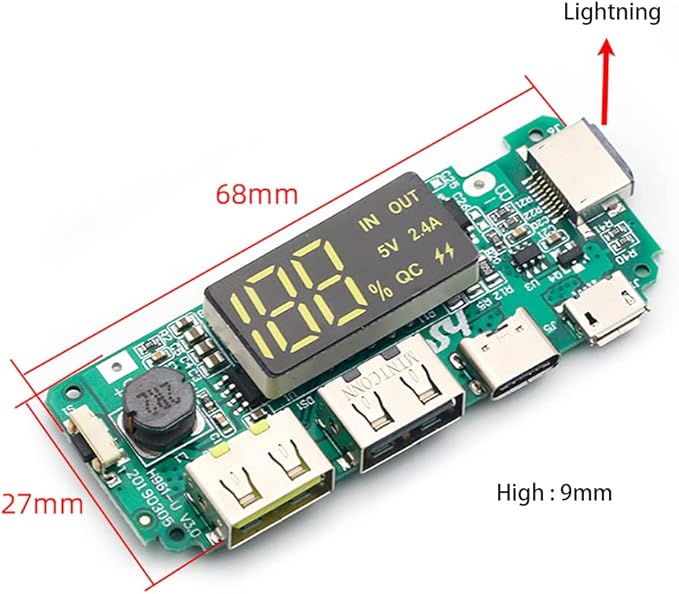 2PCS 186 50 Charging Board Dual USB 5V 2.4A Mobile Power Bank Module for Lithium Battery Charger Board with Overcharge Overdischarge Short Circuit Protection DIY Power Bank