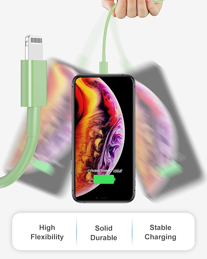 4 Pack [Apple MFi Certified] Apple Charging Cables 3ft, iPhone Chargers Lightning Cable 3 Foot, Fast iPhone Charging Cord for iPhone 14/14Pro/13/13Pro/12/11/11Pro/11Max/ X/XS/XR/XS Max/8, ipad(Green)