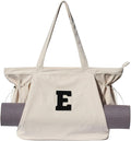 ESVAN Corduroy Yoga Tote Bag Gifts for Women Drawstring Yoga Mat Bag for Office Workout Travel Carryall Pilates Gym