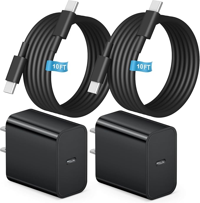 iPhone 17 16 15 Charger Fast Charging, [ETL Certified] 2 Pack 10FT USB C Charger Cable with 20W Type C Fast Charging Block for iPhone 17/17 Pro/17 Pro Max/16/16 Pro/16 Pro max/16 Plus/15（Black）