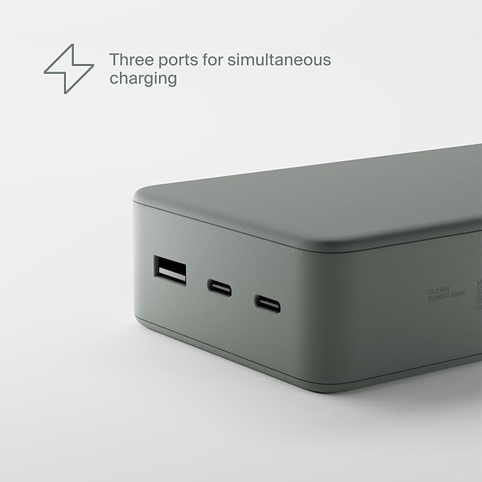 Clemm Portable Charger Quick Charging Power Bank (Gray, 30000, Milliamp Hours)