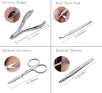 Manicure Set Professional Nail Clippers Kit Pedicure Care Tools- Stainless Steel Grooming Kit 12Pcs for Travel or Home (Rose Gold)