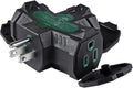 3 Outlet Indoor Outdoor Wall Adapter, ETL Listed 3-Prong Grounded Outlet Splitter, Weatherproof Heavy Duty Multi Outlet Power Plug Extender with Protective Cover, Black (Green, 1 Pack)