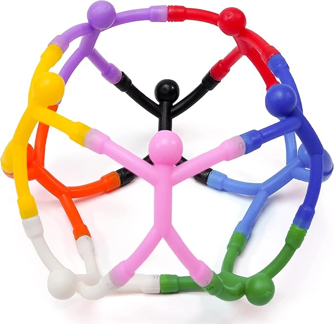 MAGMEN Airplane & Road Trip Toy 10-Pack Solid Colors - Quiet Time Activities for Kids - Sensory Magnetic Fidget Travel Toys for Car, Airplane, & Restaurants - STEM Building Figures8 | Screen-Free Fun