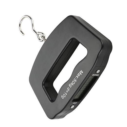 GOWENIC Portable Digital Fish Hook Scale, 50kg/10g Mini Electronic Hanging Weight Scale, Luggage for Travel Fishing