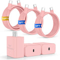 iPhone 17 16 Pro Max Charger Fast Charging, Super Fast USB C Chargers for iPhone 17(6FT+6FT+10FT) Type C Chargers Cord with Fast Charger Block for iPhone 17/16/15 Series/iPad/ GalaxyS26/S25/S24 Pink