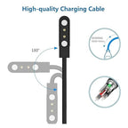 VeryFit Smartwatch Charger, Fit for ID208, GTX20, IDW13/15/16/17, IDW19/20/25/26/28 and More, Replacement Magnetic USB Cable for Fast and Easy Charging, 3.3 ft, (ID-cableX2)