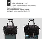 ESVAN Travel Tote Duffel Gym Bag,Weekender Overnight Carry-on Tote Crossbody Bag with Wet Pocket and Trolley Sleeve Upgraded